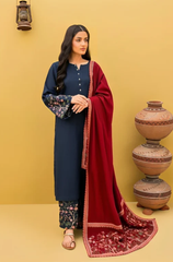 Kastoor - 3PC Dhanak Embroidered Suit - BFB0205