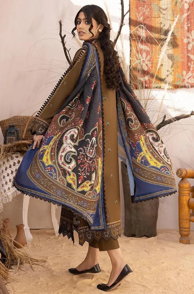 Binilyas - 3PC Dhanak Embroidered Shirt With Dhanak Printed Dupatta and Toruser - BFB01066