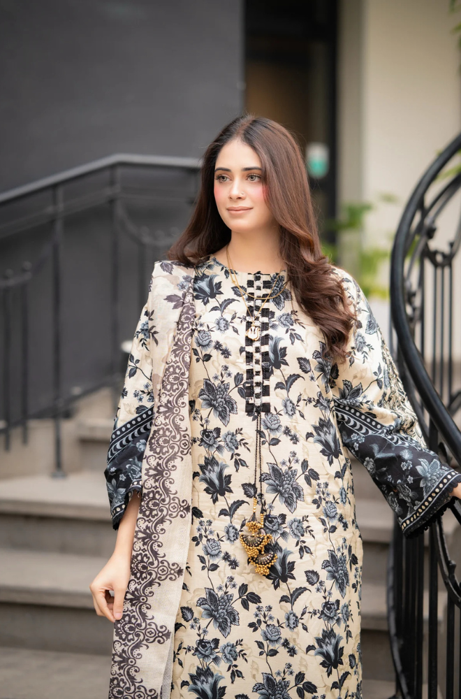 Sapphire  - 3PC Lawn Digital Print Dress - BFU0083
