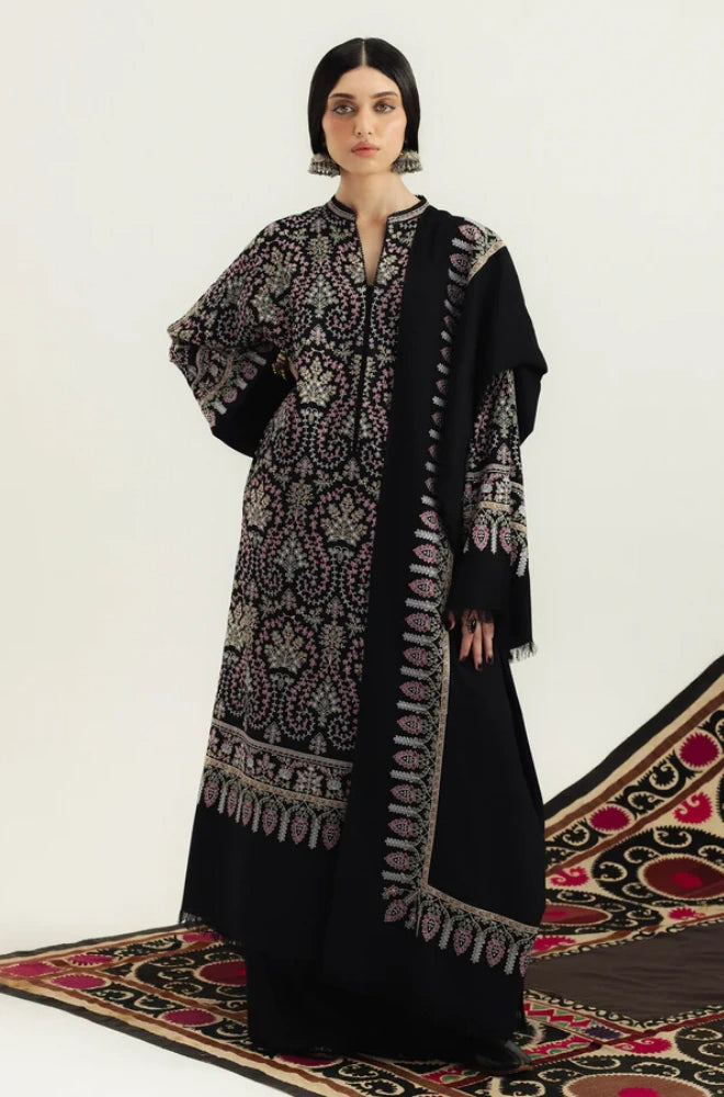 Zara ShahJahan - 3PC Dhanak Embroidered Shirt With Chiffon Dupatta and Trouser - BFB0895
