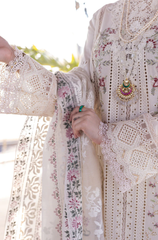 QALAMKAR - 3PC Lawn Embroidered Suit - BFB0234
