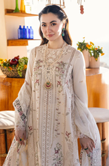 QALAMKAR - 3PC Lawn Embroidered Suit - BFB0234