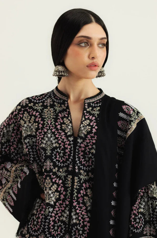 Zara ShahJahan - 3PC Dhanak Embroidered Shirt With Chiffon Dupatta and Trouser - BFB0895