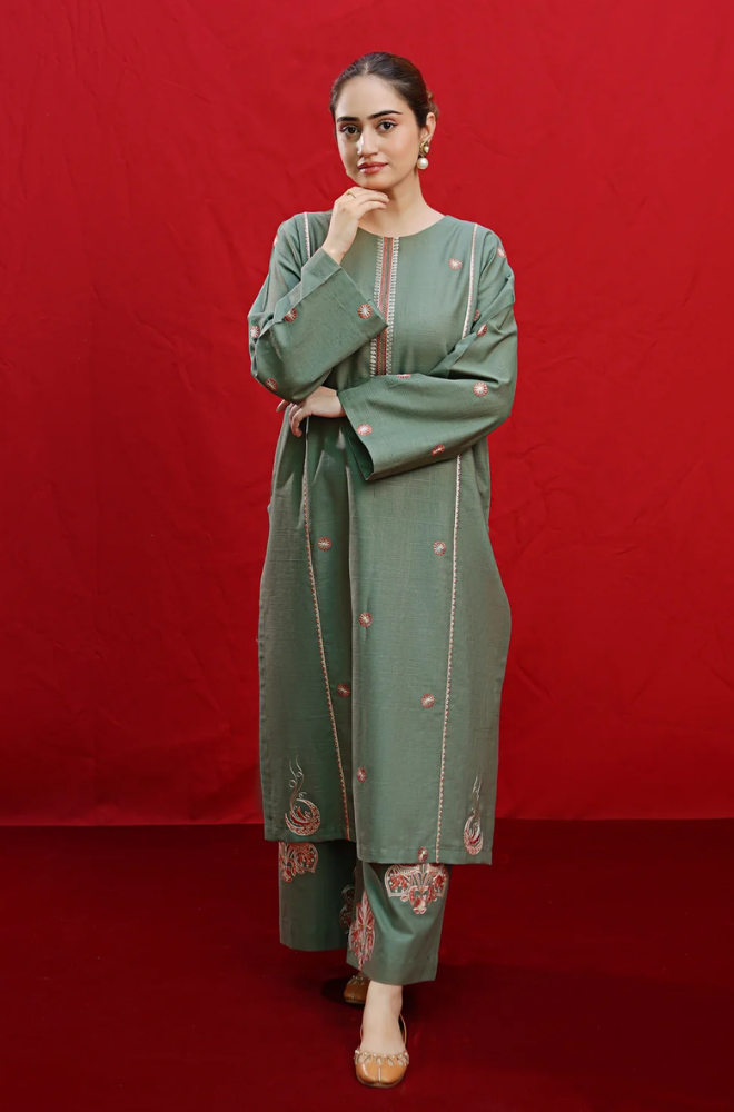Urge - Winter 3PC Dhanak Embroidered Suit - BFB0422