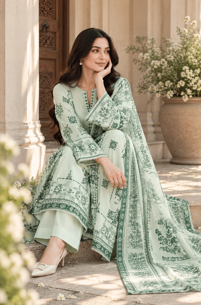 BlueFery - 3PC Winter Marina Printed Dress - BFP003