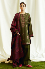 Coco By Zara Shahjahan - 3PC Dhanak Embroidered Suit - BFB0183