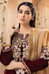 Winter 3PC Velvet Embroidered Suit - BFB0578