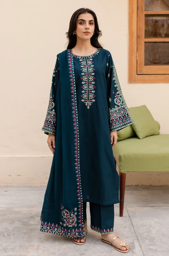 Sapphire - 3PC Lawn Embroidered Suit - BFB0236