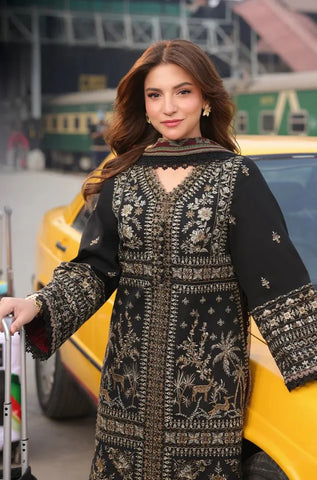 ASIM JOFA - 3PC Lawn Embroidered Shirt with Chiffon Printed Dupatta and Trouser - BFB04080