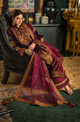 Asim Jofa -Winter 3PC Velvet Embroidered Suit - BFB0551