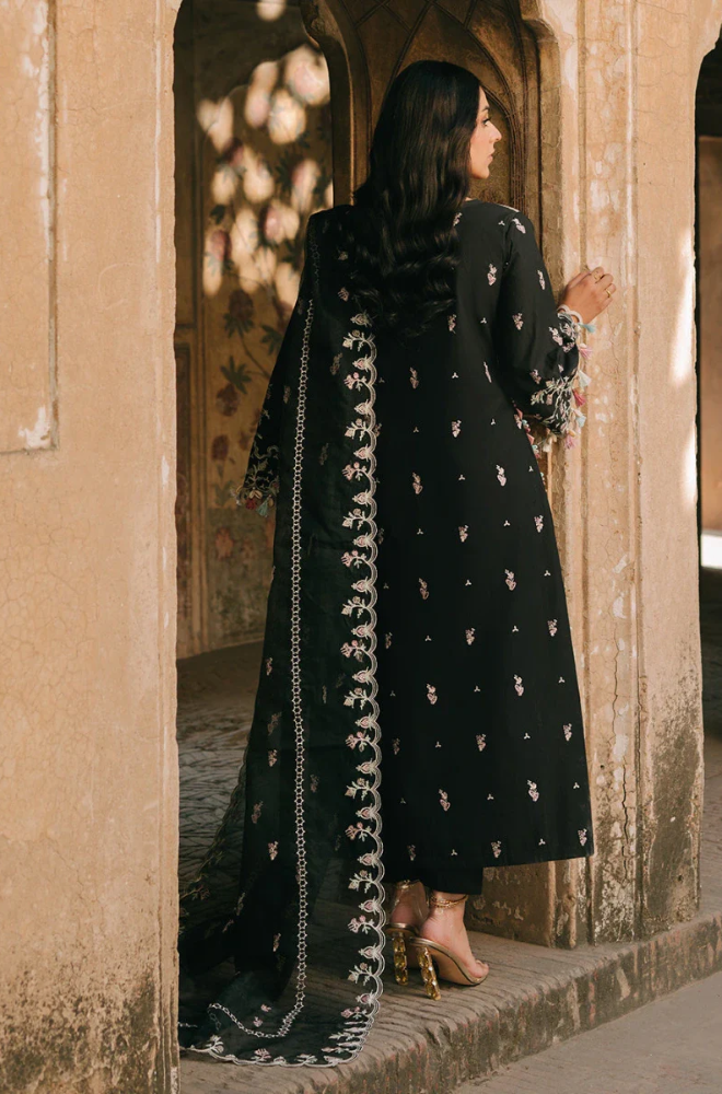 FIONA - 3PC Embroidered Lawn Shirt with Net Embroidered Dupatta and Trouser - BFB0823