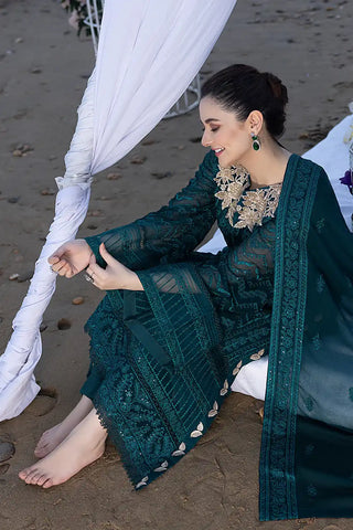 AZURE - 3PC Lawn Embroidered Shirt with Chiffon Embroidered Dupatta and Trouser - BFB0825