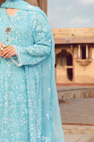 BAREEZE - 3PC Lawn Embroidered Shirt with Chiffon Embroidered Dupatta and Trouser - BFU0017