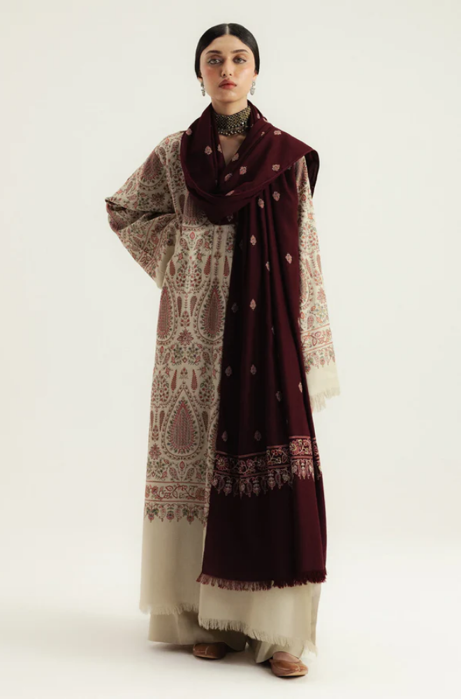 Zara Shahjahan - Winter 3PC Dhanak Embroidered Suit - BFB0527