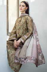 Baroque - 3PC Khaddar Print Suit - BFRZ0082