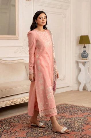 HumDum- 3PC Summer Lawn Embroidered Shirt with Chiffon Embroidered Dupatta and Trouser - BFB0808