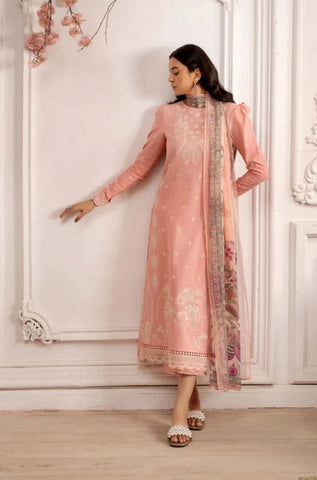 HumDum- 3PC Summer Lawn Embroidered Shirt with Chiffon Embroidered Dupatta and Trouser - BFB0808