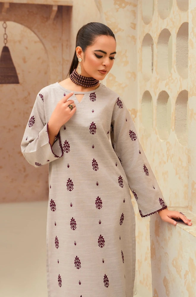 Limelight - 3PC Dhanak Embroidered Shirt With Wool Dupatta and Trouser - BFB0960