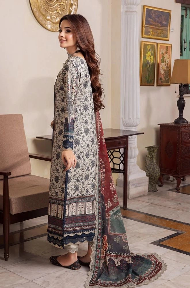 ASIM JOFA - 3PC Lawn Digital Printed Shirt with Lawn Printed Dupatta and Trouser - BFB0807