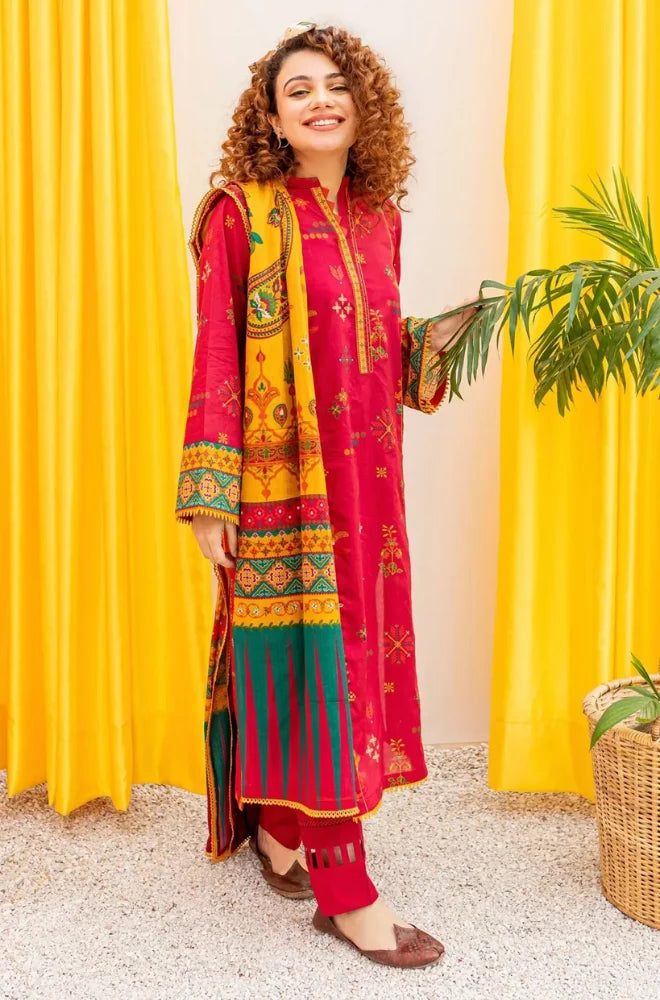 Batik - 3PC Dhanak Embroidered Suit - BFB01131