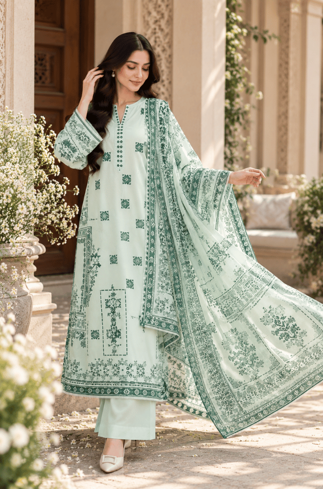 BlueFery - 3PC Winter Marina Printed Dress - BFP003