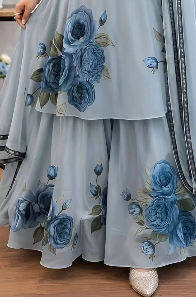 BlueFery - 3PC Lawn Maxi Style Printed Dress - BFB0924