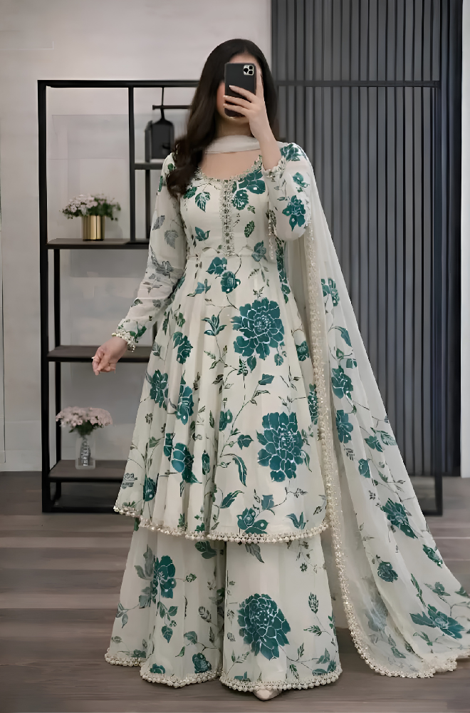 BlueFery - 3PC Lawn Maxi Style Printed Dress - BFB0834