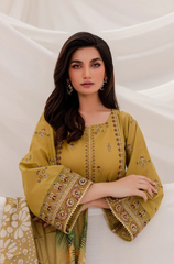 Sapphire - 3PC Dhanak Embroidered Suit - BFB0121