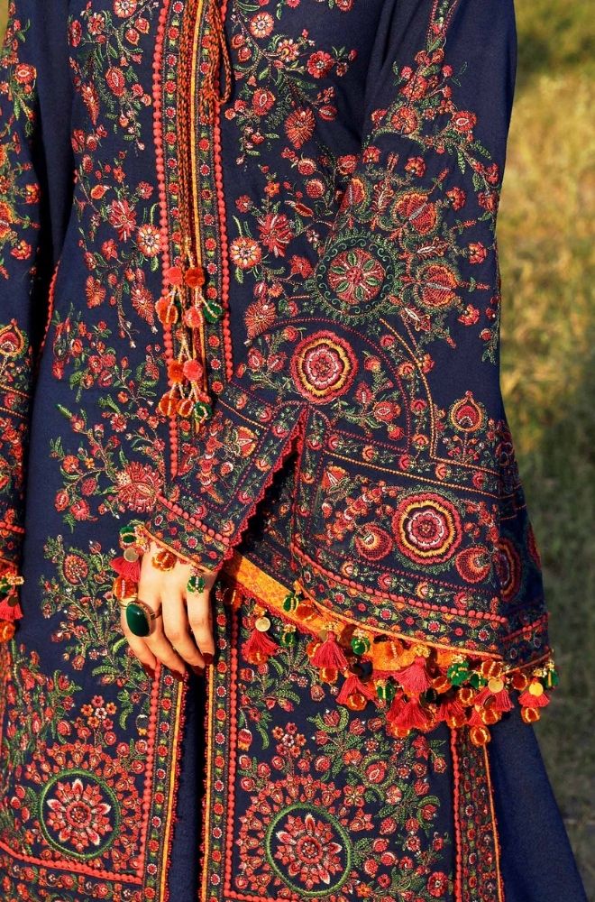 HUSSAIN REHAR - Winter 3PC Dhanak Embroidered Suit - BFB0463