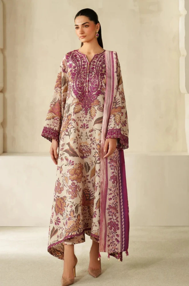 Jazmin - 3PC Karandi Printed Shirt With Karandi Printed Dupatta and Trouser - BFB0938