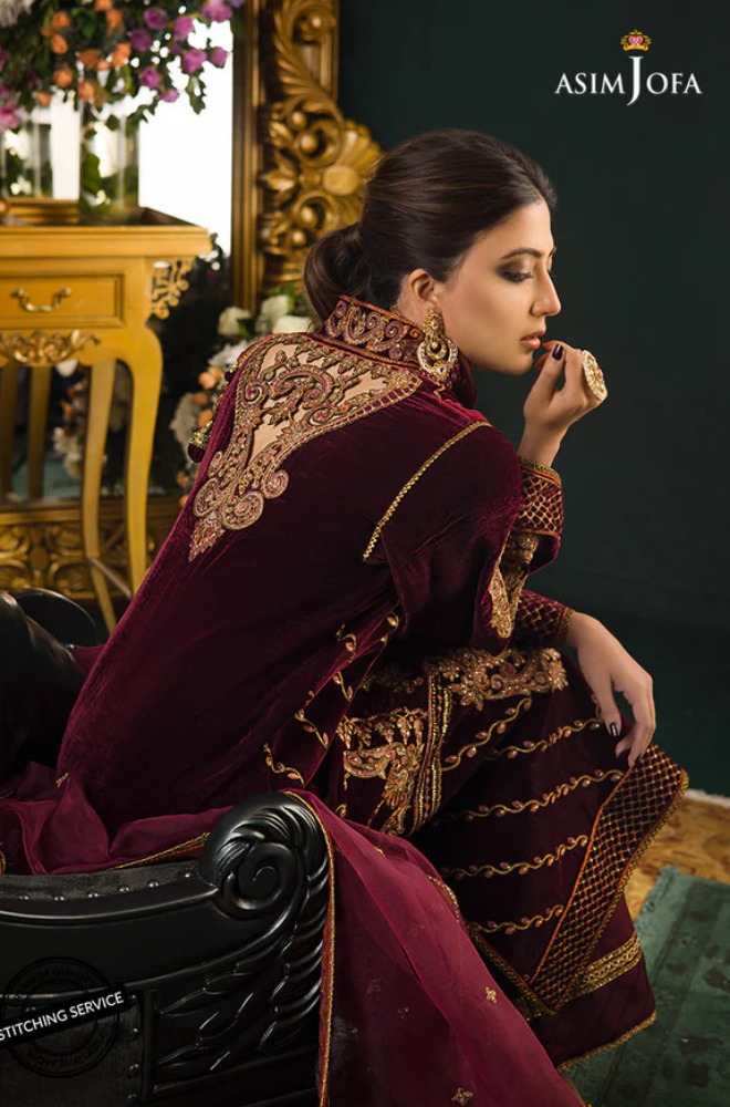 Winter 3PC Velvet Embroidered Suit - BFB0551