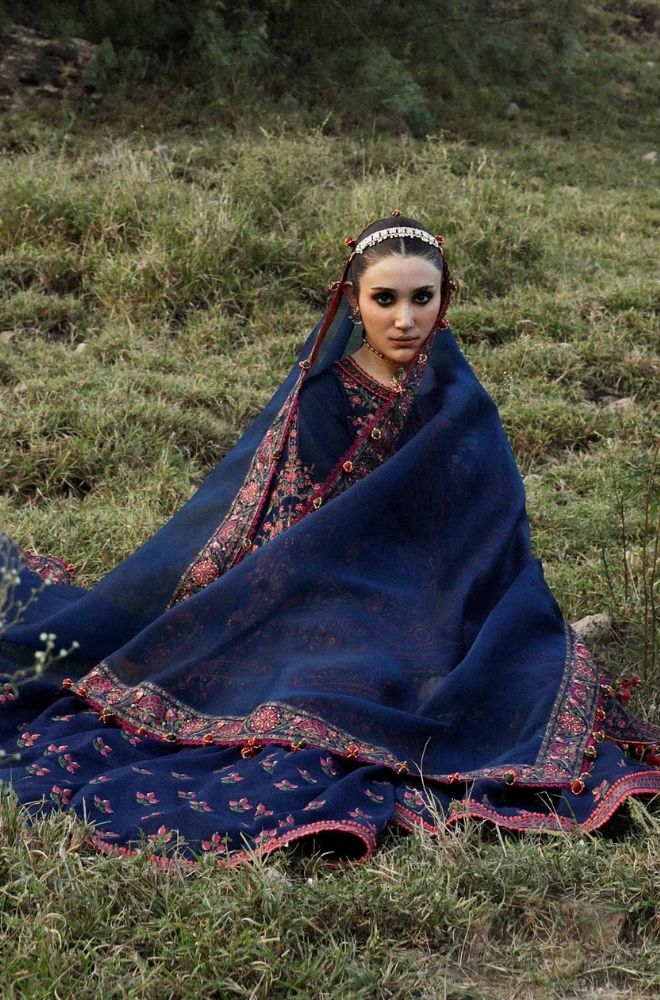 HUSSAIN REHAR - Winter 3PC Dhanak Embroidered Suit - BFB0463