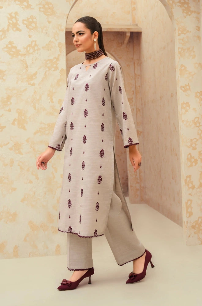 Limelight - 3PC Dhanak Embroidered Shirt With Wool Dupatta and Trouser - BFB0960