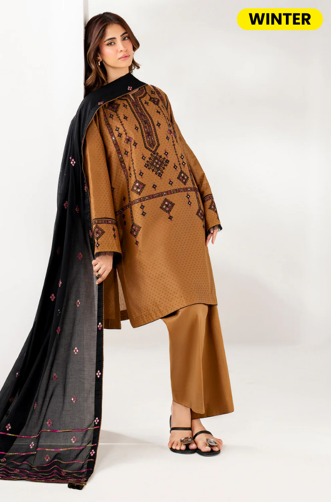 Cross Stitch - Winter 3PC Dhanak Embroidered Suit - BFB0423