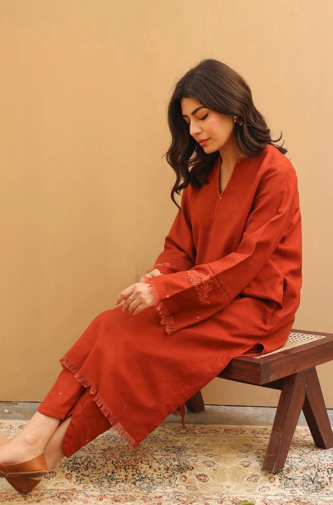 3PC Dhanak Embroidered Shirt With Dhanak Embroidered Dupatta and Trouser - BFB0961