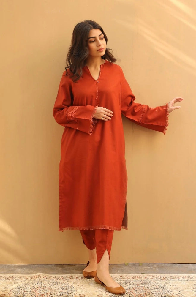 3PC Dhanak Embroidered Shirt With Dhanak Embroidered Dupatta and Trouser - BFB0961