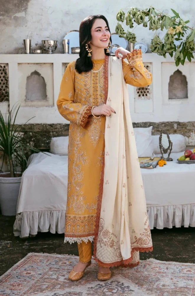 Florent - 3PC Dhanak Embroidered Shirt With Embroidered Dupatta and Trouser - BFB0962