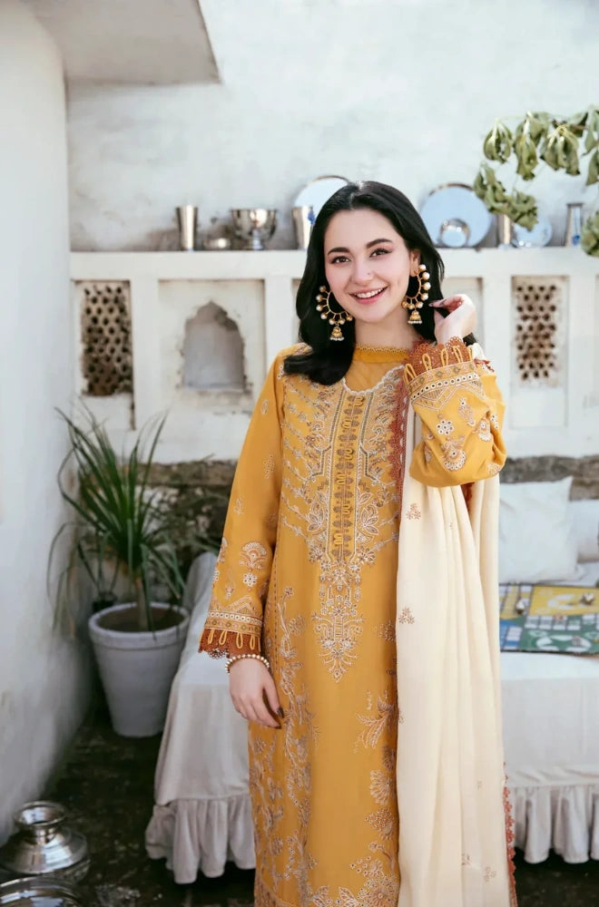 Florent - 3PC Dhanak Embroidered Shirt With Embroidered Dupatta and Trouser - BFB0962