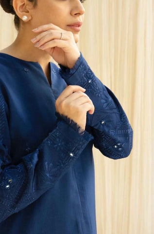 DYOT - 3PC Summer Lawn Embroidered Shirt with Organza Embroidered Dupatta and Trouser - BFB0809