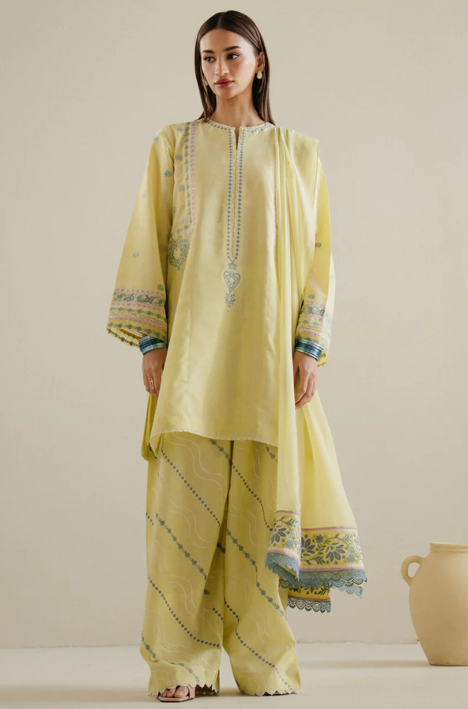 Zara Shahjahan - 3PC Embroidered Suit- BFB0286
