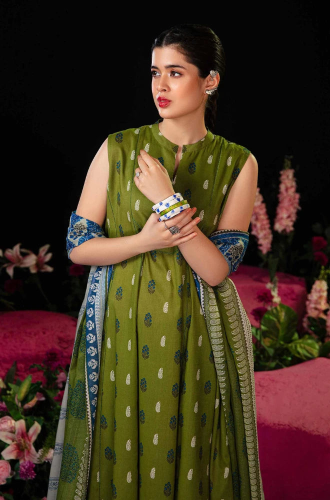 Nishat - 3PC Dhanak Embroidered Suit - BFB01130