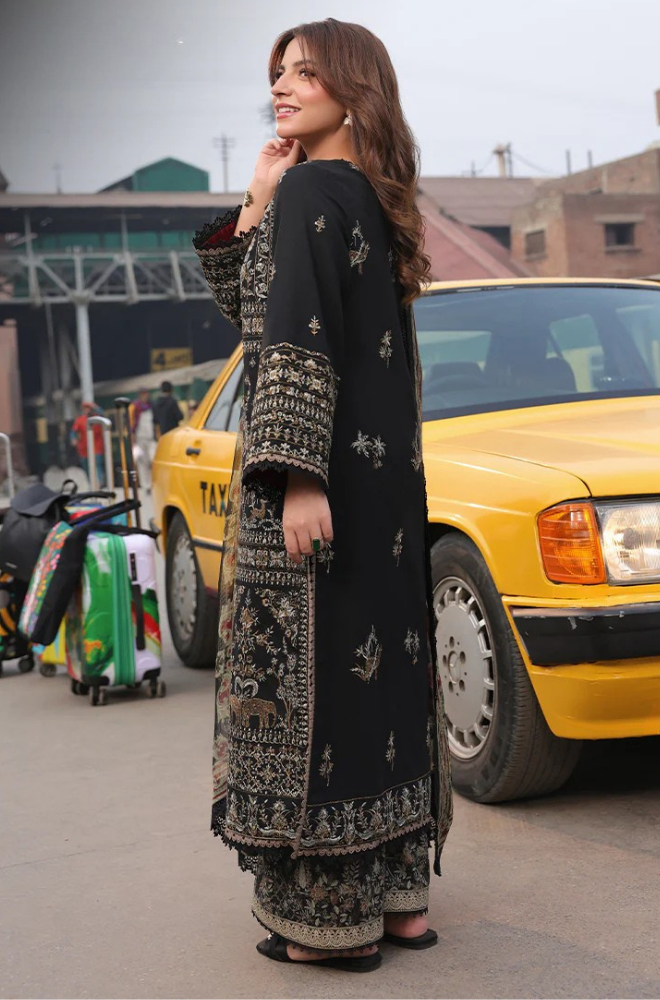Asim Jofa - Winter 3PC Dhanak Embroidered Suit - BFB0408