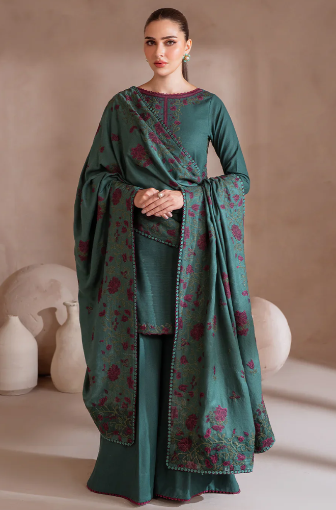 IZNIK - Winter 3PC Dhanak Embroidered Suit - BFB0458