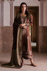 IZEL - Winter 3PC Dhanak Embroidered Suit - BFB0530