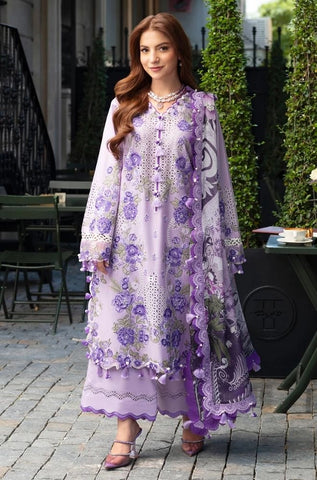 JADE - 3PC Summer Lawn Embroidered Shirt with Organza Embroidered Dupatta and Trouser - BFB0809