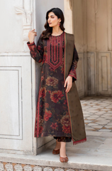 Baroque - 3PC Khaddar Print Suit - BFRZ0087