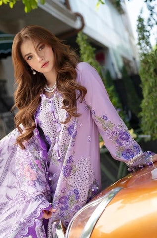 JADE - 3PC Summer Lawn Embroidered Shirt with Organza Embroidered Dupatta and Trouser - BFB0809