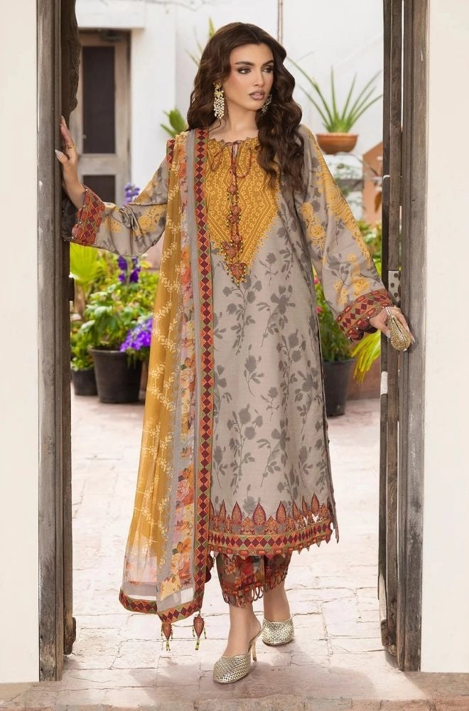 CHARIZMA - 3PC Lawn Digital Printed Shirt With Chiffon Printed Dupatta and Trouser - BFB0811