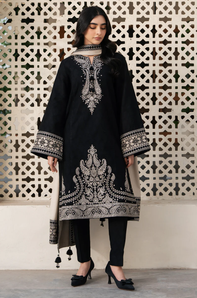 Jazmin 3PC Dhanak Embroidered Shirt With Dhanak Embroidered Dupatta and Trouser - BFB01003