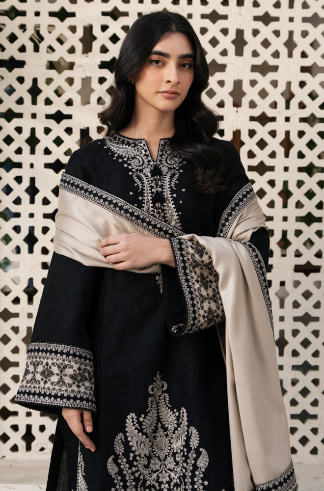 Jazmin 3PC Dhanak Embroidered Shirt With Dhanak Embroidered Dupatta and Trouser - BFB01003
